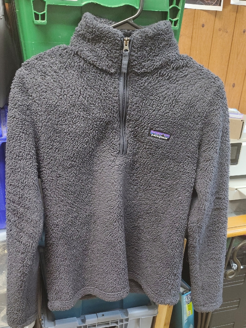 Patagonia Charcoal Sherpa Quarter-Zip Fleece Pullover